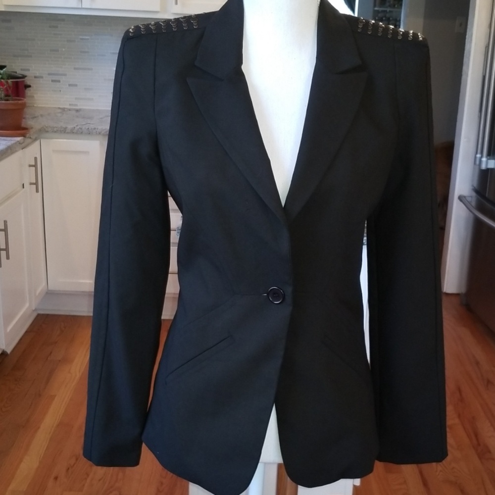 Black Blazer with studded shoulders